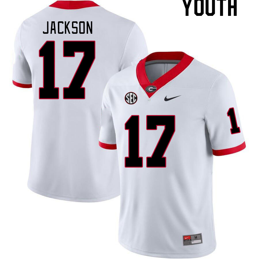 Youth #17 Dan Jackson Georgia Bulldogs College Football Jerseys Stitched-White